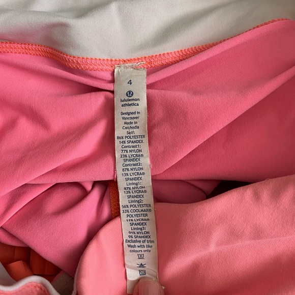 RARE Lululemon Pleat to Street Tennis Skirt ‘Grapefruit’ Size 4 - Picture 14 of 14